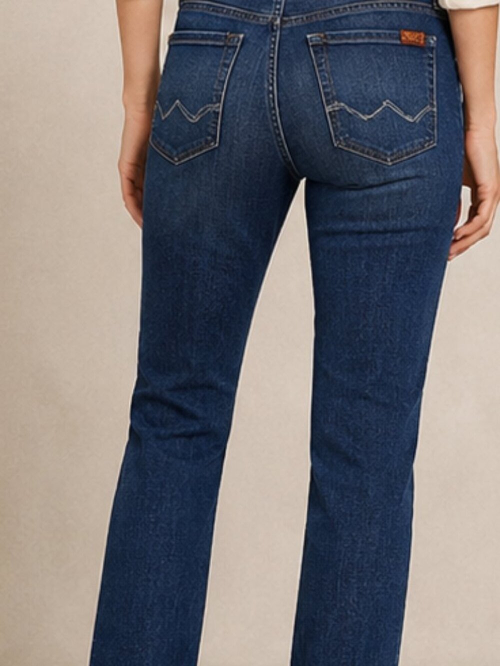 7 For All Mankind Straight Leg Jeans Women's Dark Wash Stretch Denim Classic